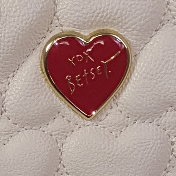 Betsey Johnson Faux Leather Quilted Heart Satchel - Picture 2 of 12